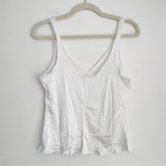 Vintage y2k satin slip tank cami Warner’s White Lace feminine coquette dainty S - Picture 3 of 8
